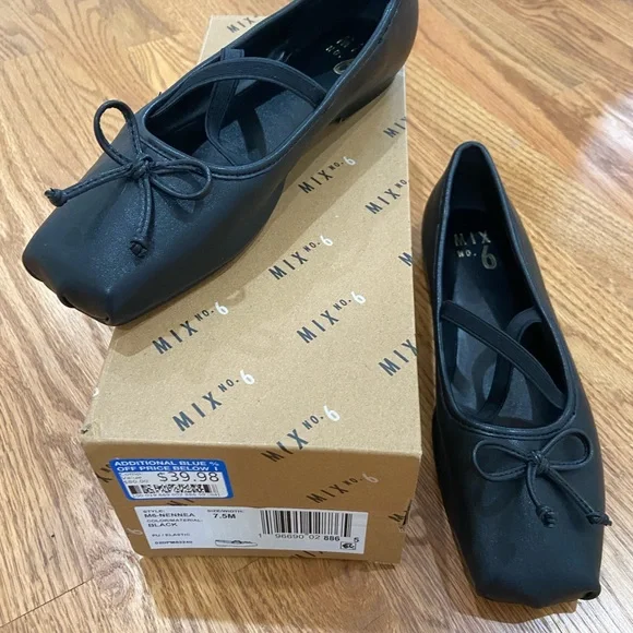 Mix No. 6 Black Women's Ballet Flats - Picture 2 of 8